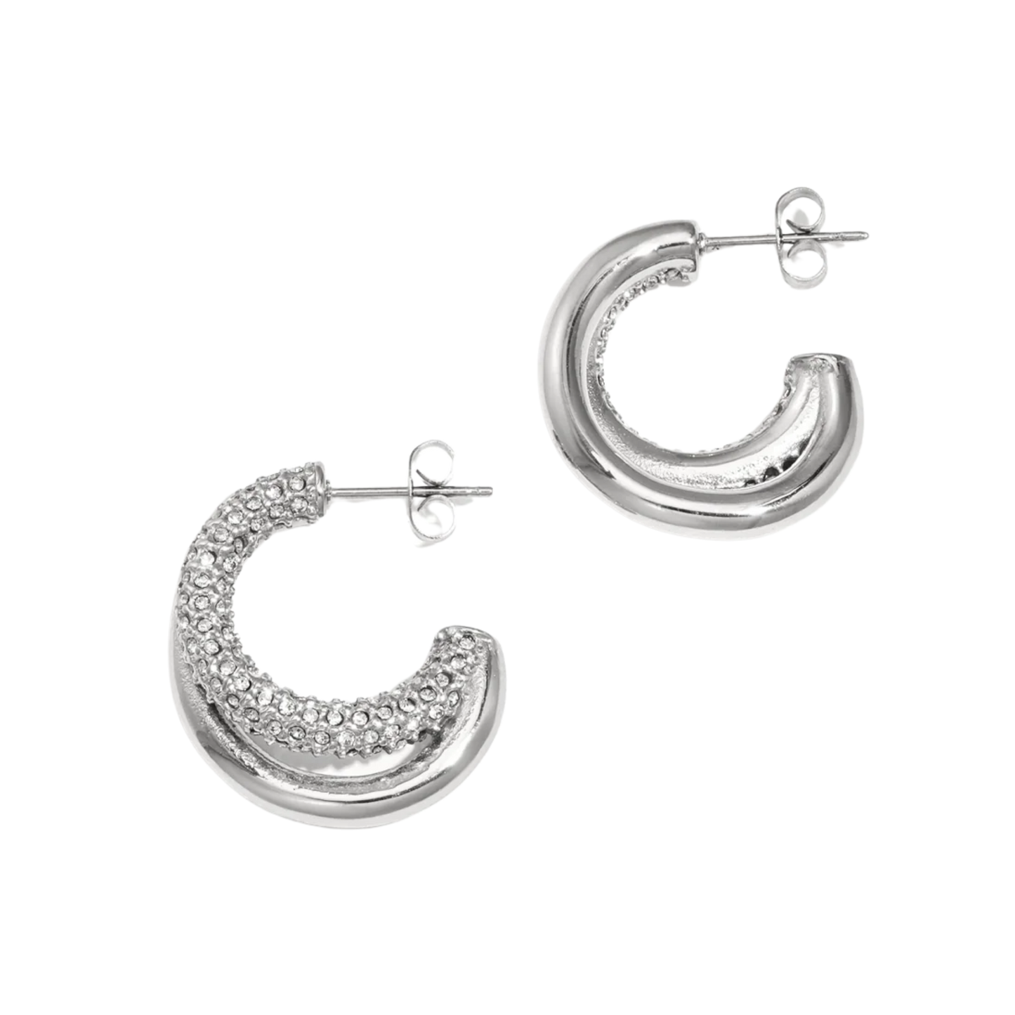 Sparkling Double Hoop Earrings