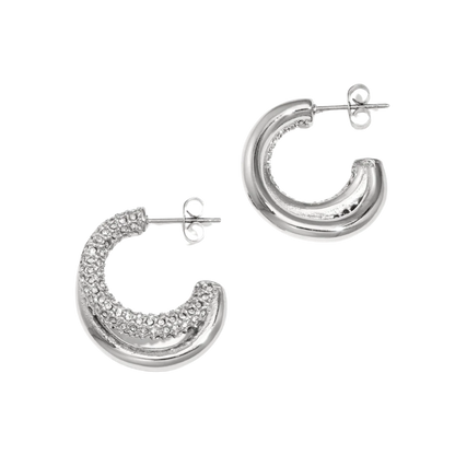 Sparkling Double Hoop Earrings