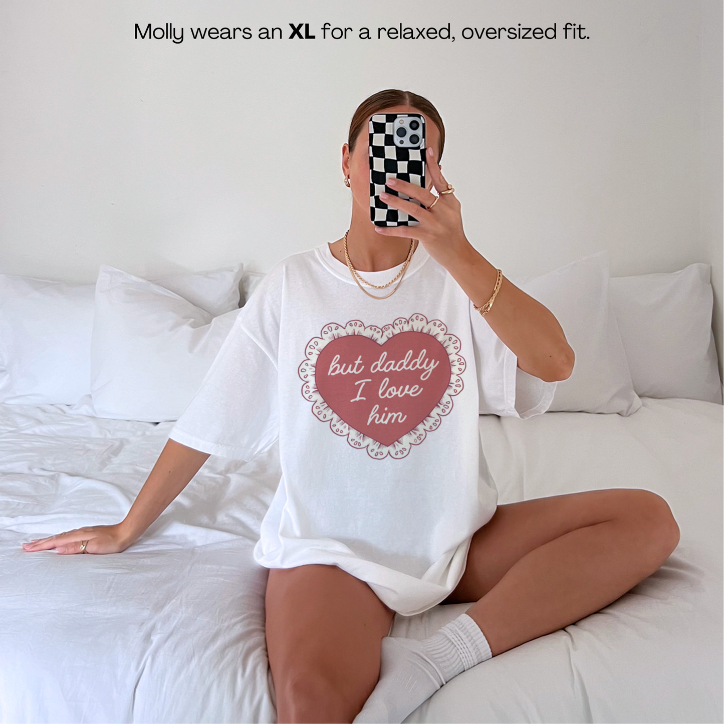 But Daddy I Love Him Frilly Heart Premium T-Shirt