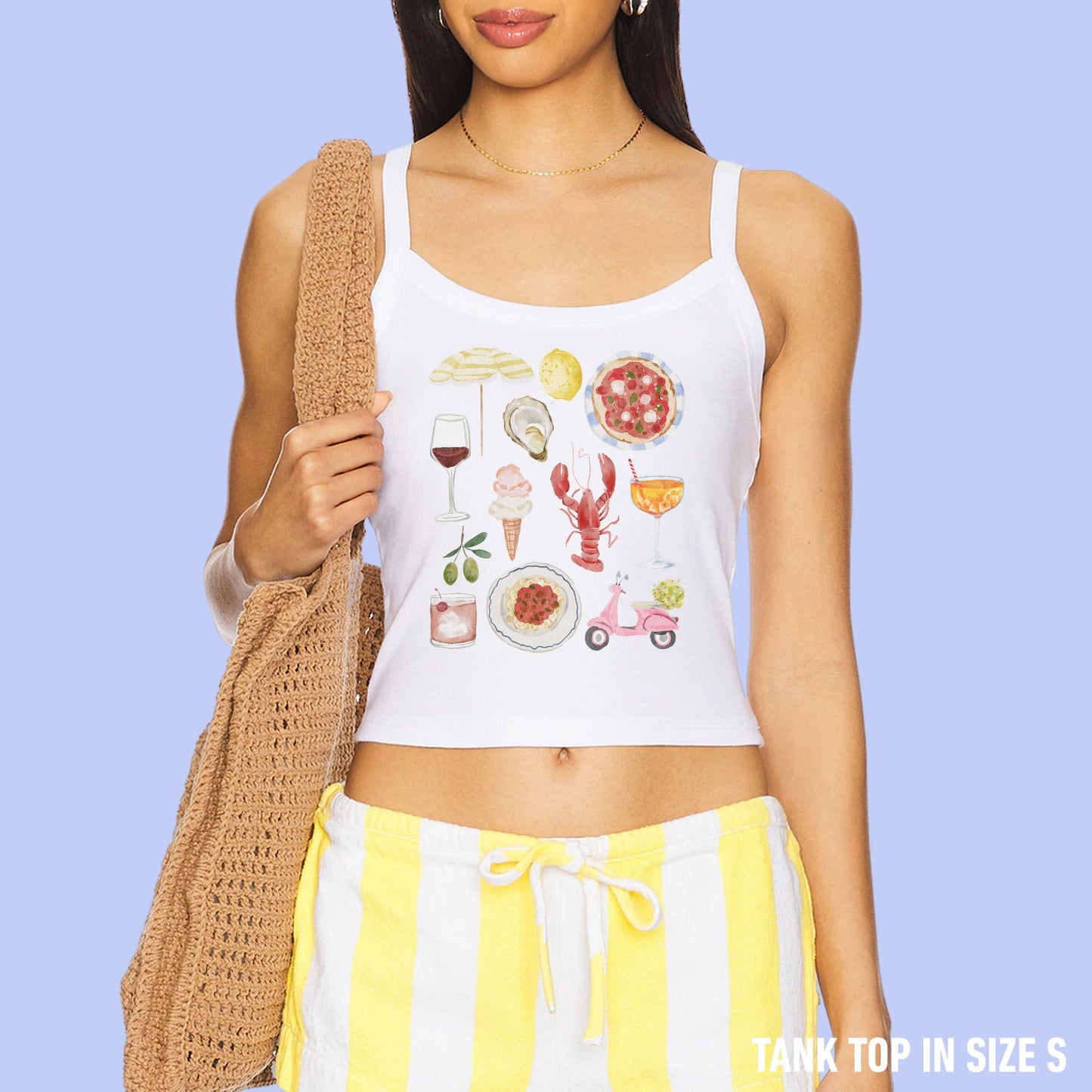 Italian Summer Watercolor Rib Tank Top