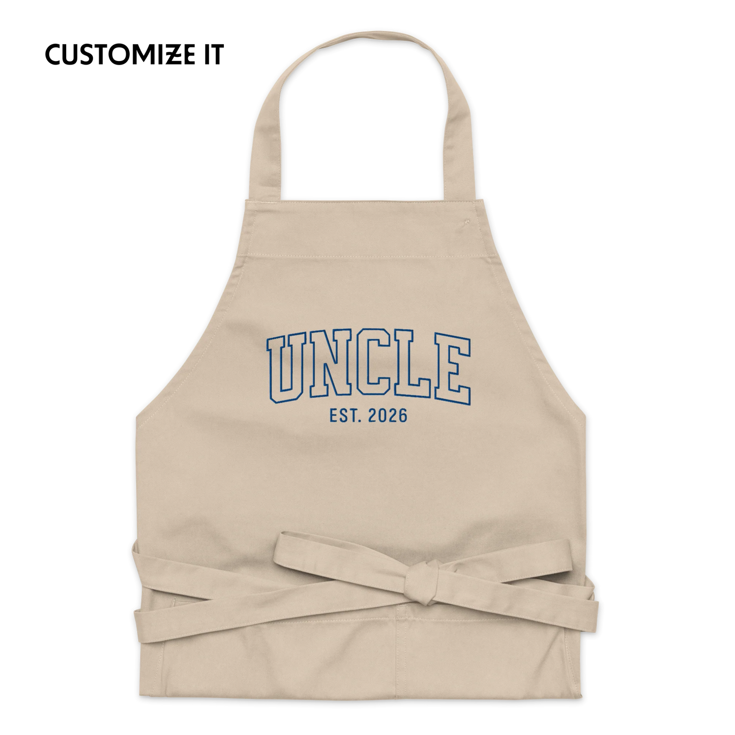 CUSTOM YEAR Uncle Embroidered Organic Cotton Apron