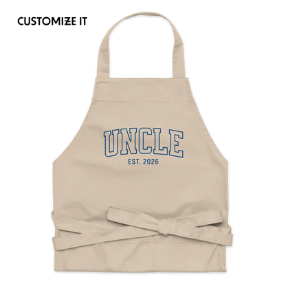 CUSTOM YEAR Uncle Embroidered Organic Cotton Apron