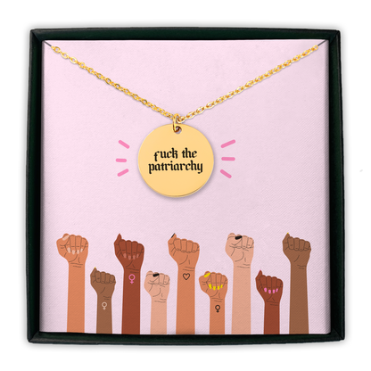 Fuck the Patriarchy Coin Necklace