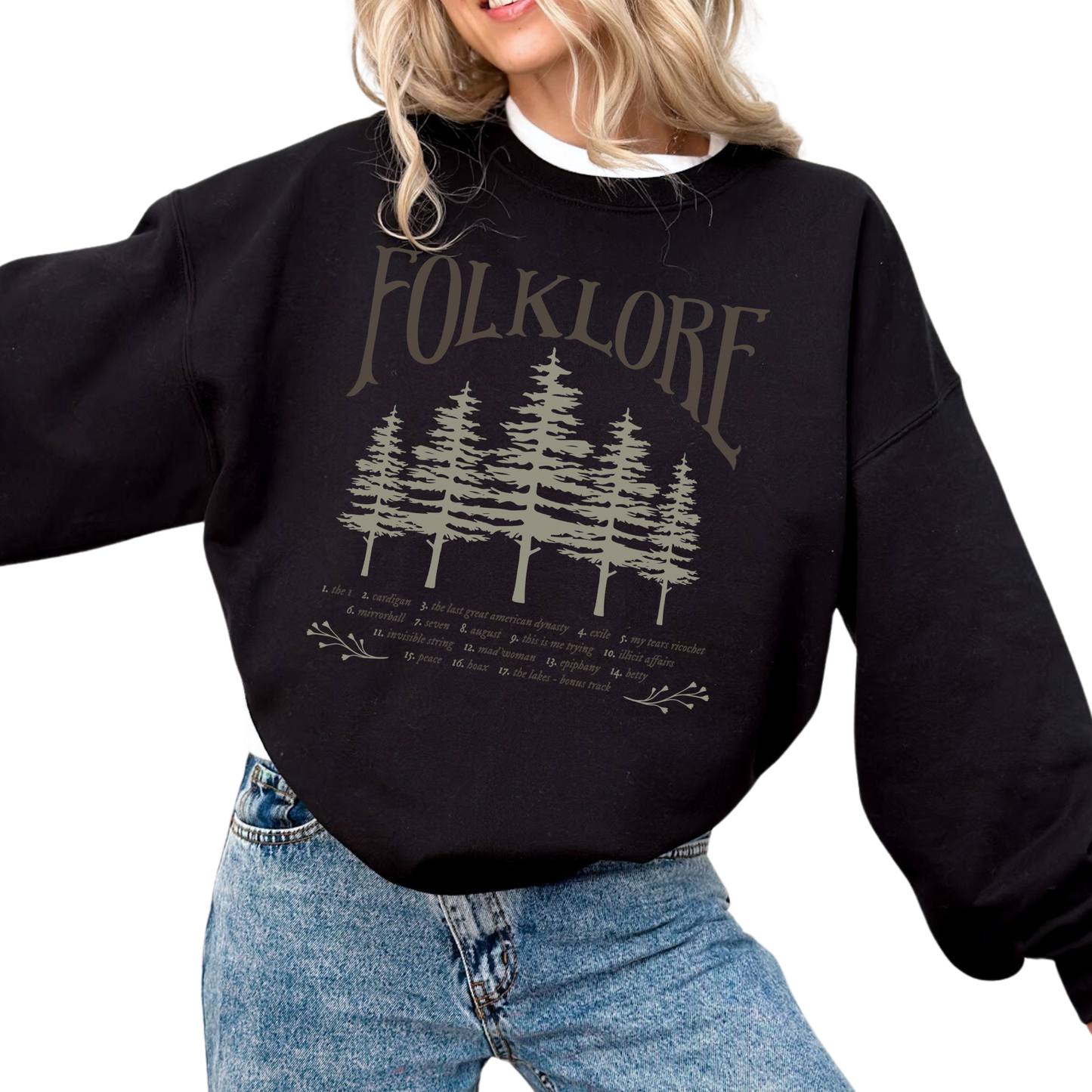 folklore Album Tracklist Crewneck Sweatshirt