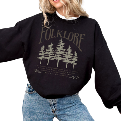 folklore Album Tracklist Crewneck Sweatshirt