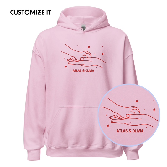 CUSTOM Dog & Owner Paw Hand Embroidered Hoodie