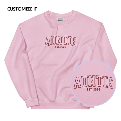 CUSTOM YEAR Auntie Varsity Embroidered Sweatshirt