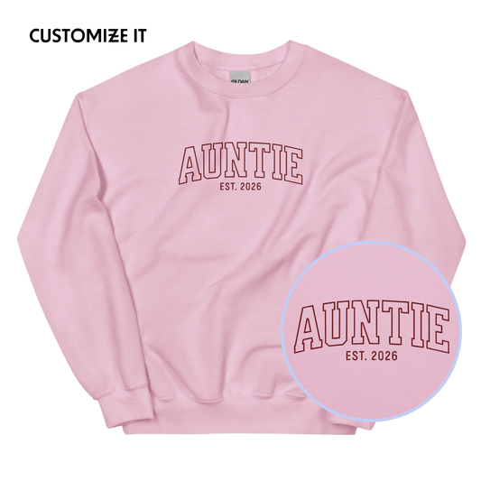 CUSTOM YEAR Auntie Varsity Embroidered Sweatshirt