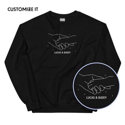 CUSTOM Dog & Owner Paw Hand Embroidered Sweatshirt