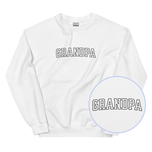Grandpa Grandfather Varsity Embroidered Sweatshirt
