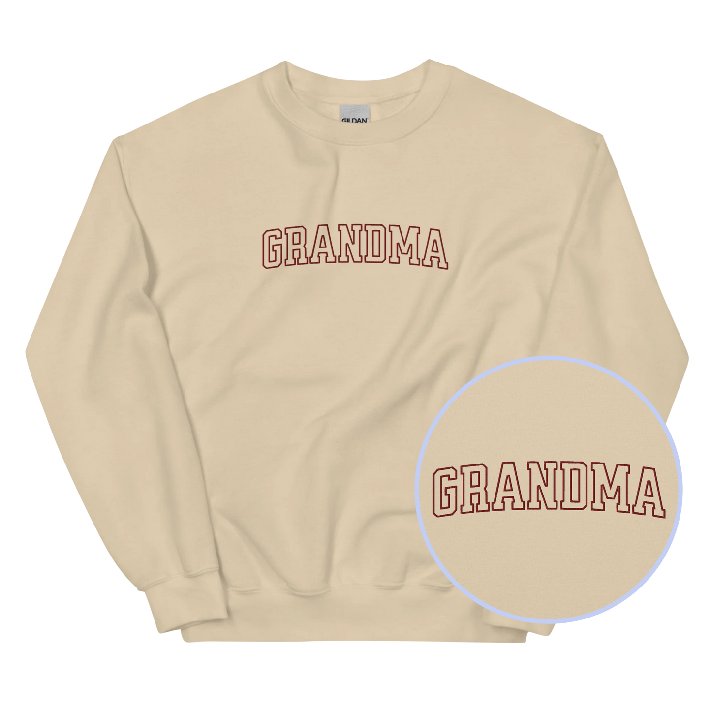 Grandma Grandmother Varsity Embroidered Sweatshirt