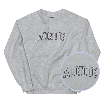 Auntie Aunt Varsity Embroidered Sweatshirt