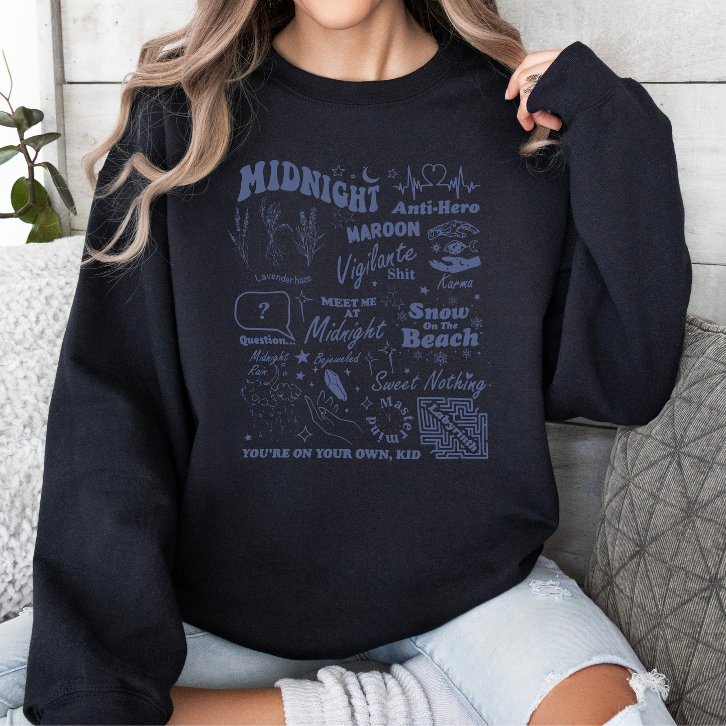 Midnights Lyrics Taylor Crewneck Sweatshirt