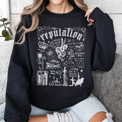 Reputation Album Lyrics Taylor Crewneck Sweatshirt