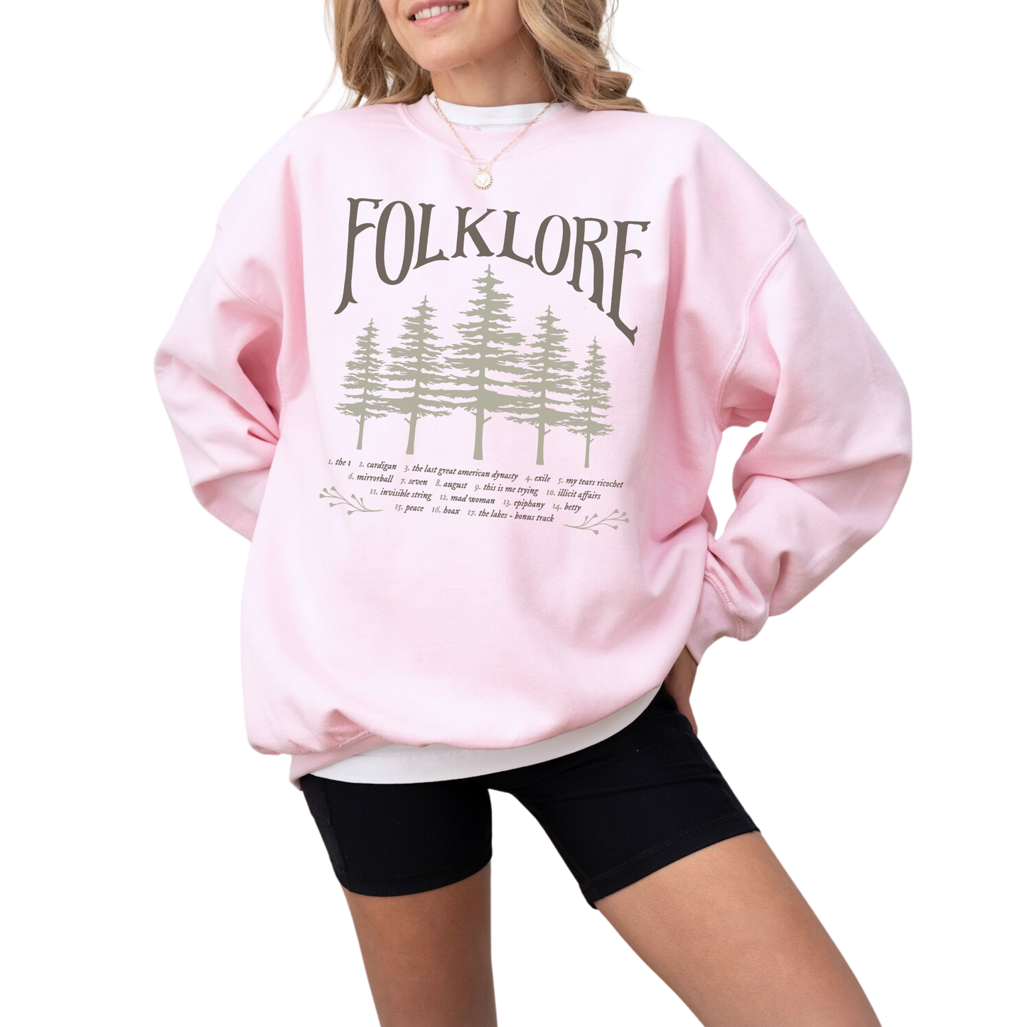 folklore Album Tracklist Crewneck Sweatshirt