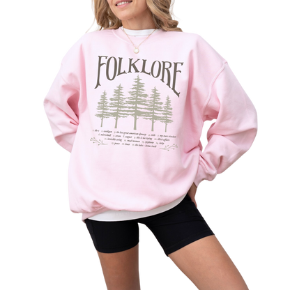 folklore Album Tracklist Crewneck Sweatshirt