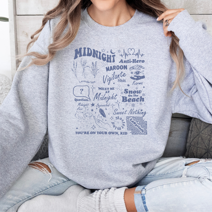 Midnights Lyrics Taylor Crewneck Sweatshirt