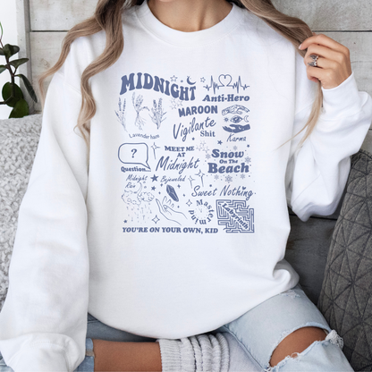 Midnights Lyrics Taylor Crewneck Sweatshirt