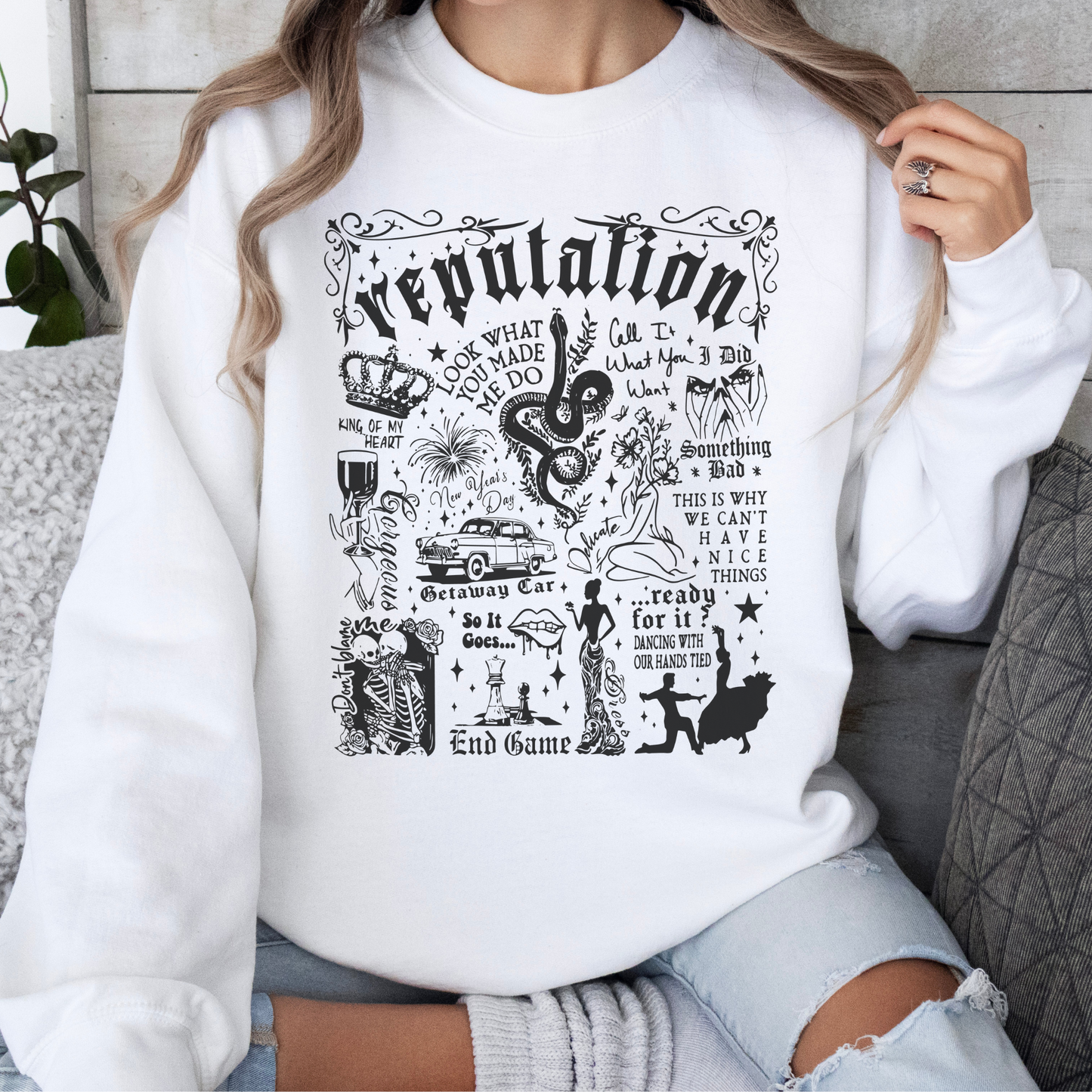 Reputation Album Lyrics Taylor Crewneck Sweatshirt