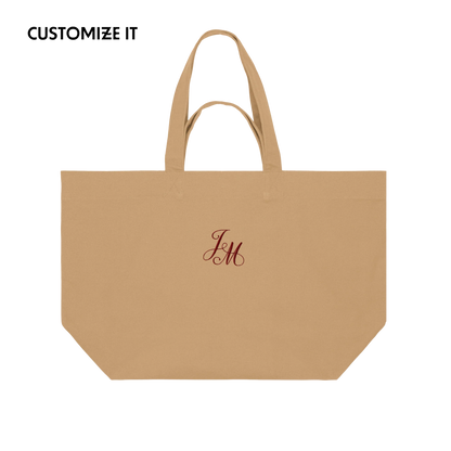 CUSTOM Monogrammed Initials Embroidered Heavyweight Shopper Bag