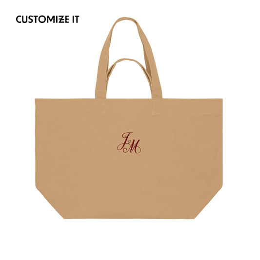 CUSTOM Monogrammed Initials Embroidered Heavyweight Shopper Bag