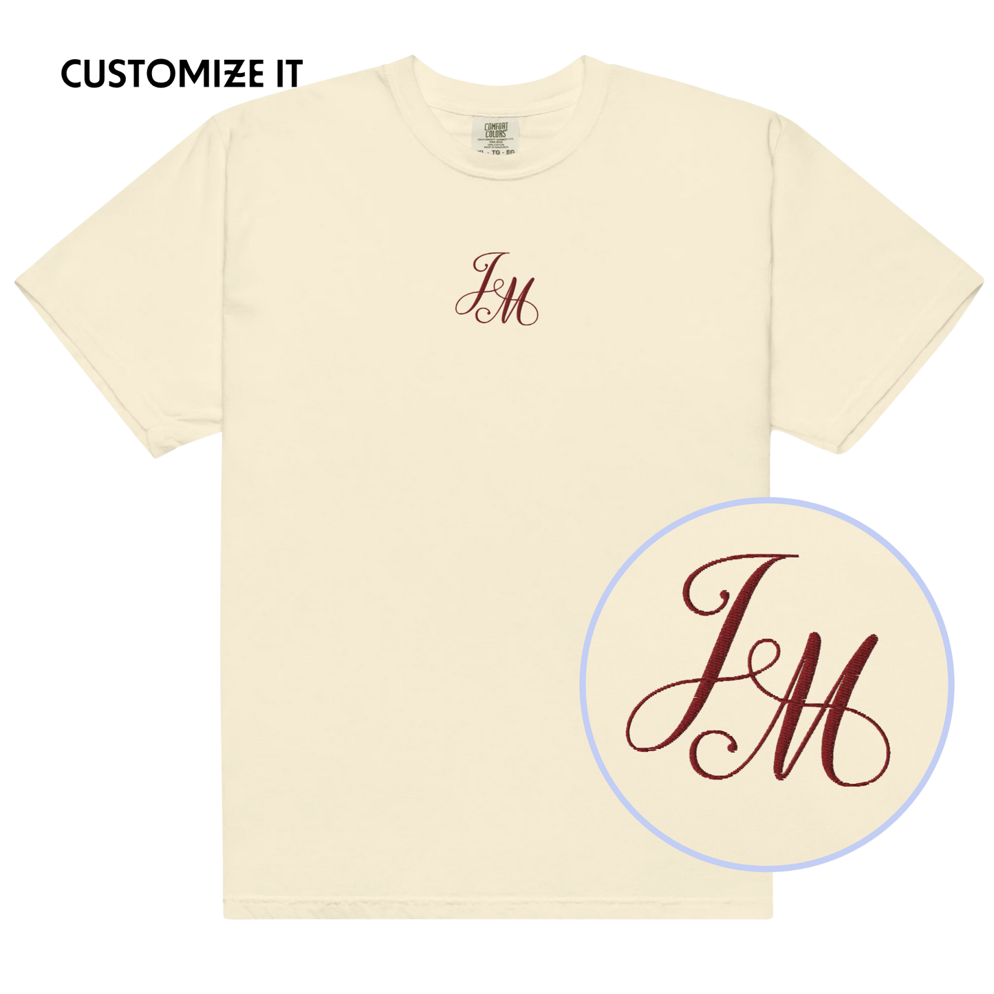 CUSTOM Monogrammed Initials Embroidered Classic T-Shirts