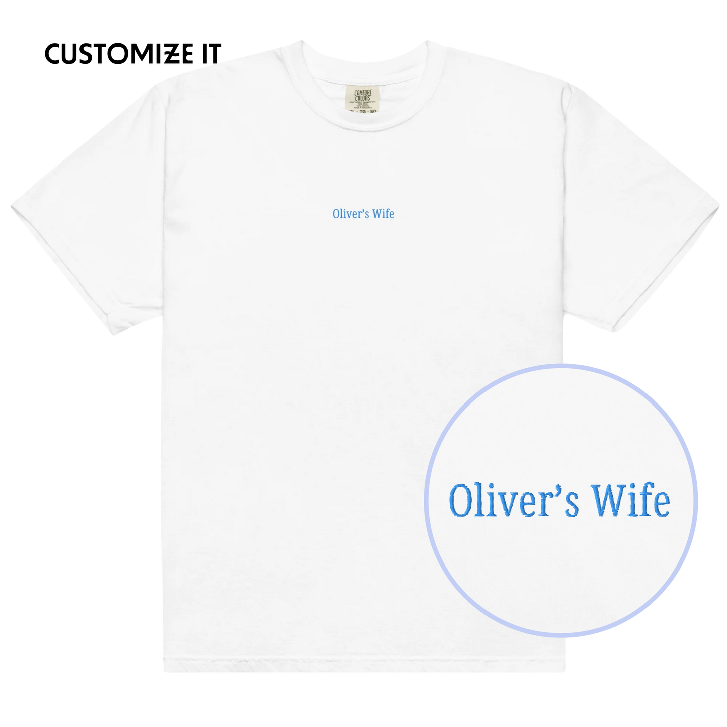 CUSTOM Husbands's Name Wife Embroidered Bride Classic T-Shirt
