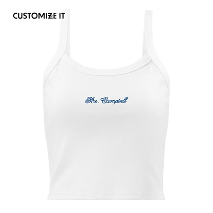 CUSTOM Mrs. Surname Rib Embroidered Bride Tank Top