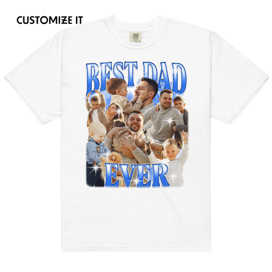 CUSTOM Best Dad Ever Photo Bootleg T-Shirt