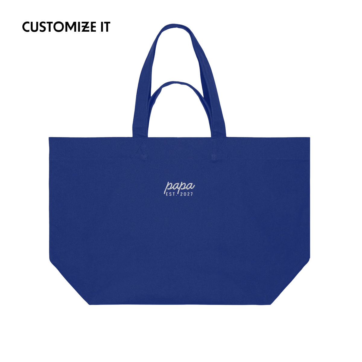CUSTOM Papa Year Embroidered Heavyweight Shopper Bag