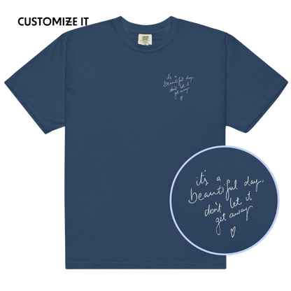 CUSTOM Your Handwriting Note Embroidered Classic T-Shirt