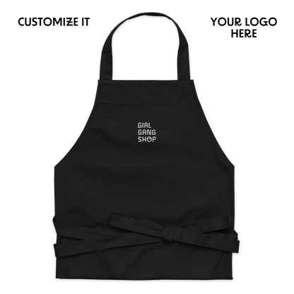 CUSTOM YOUR LOGO Embroidered Organic Cotton Apron