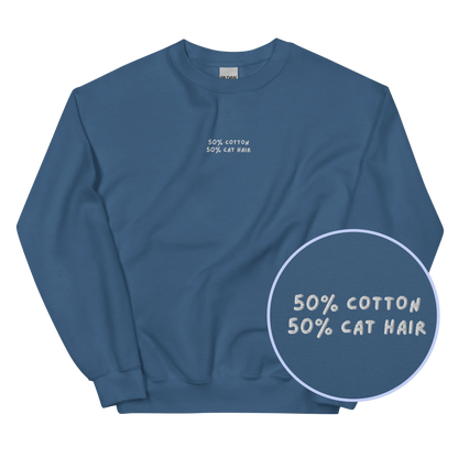 50% Cotton 50% Cat Hair Embroidered Sweatshirt