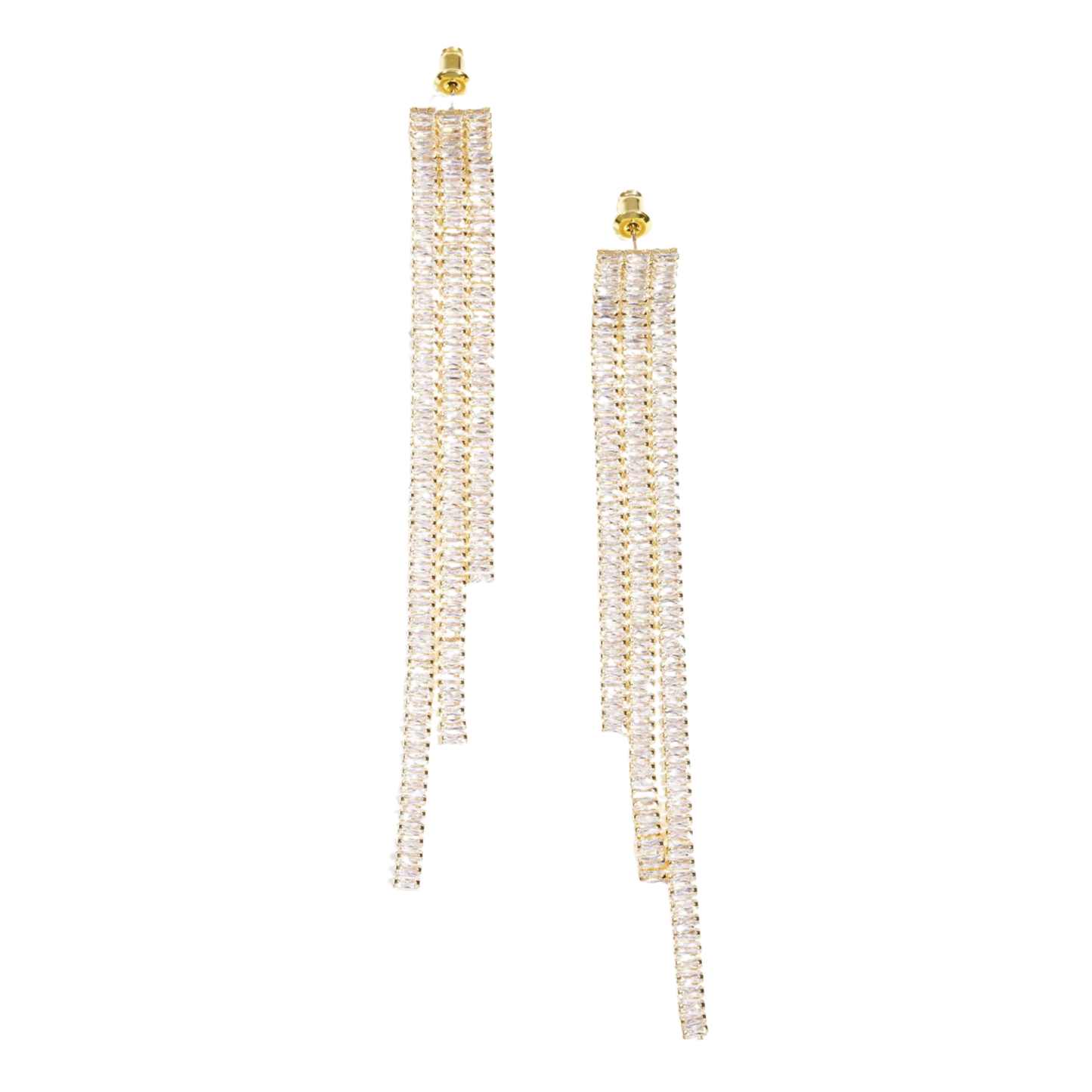 Festive Glow Rhinestone Sparkly Tassle Earrings