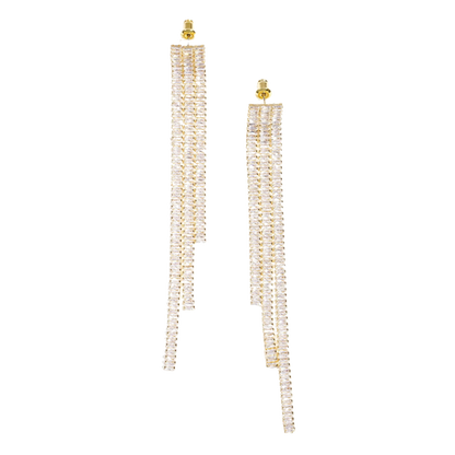 Festive Glow Rhinestone Sparkly Tassle Earrings