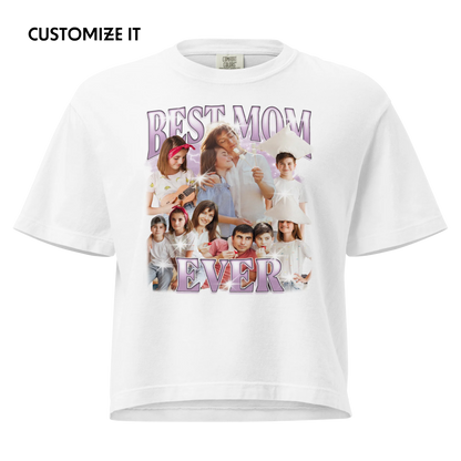 CUSTOM Best Mom Ever Photo Bootleg Boxy Tee