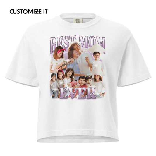 CUSTOM Best Mom Ever Photo Bootleg Boxy Tee
