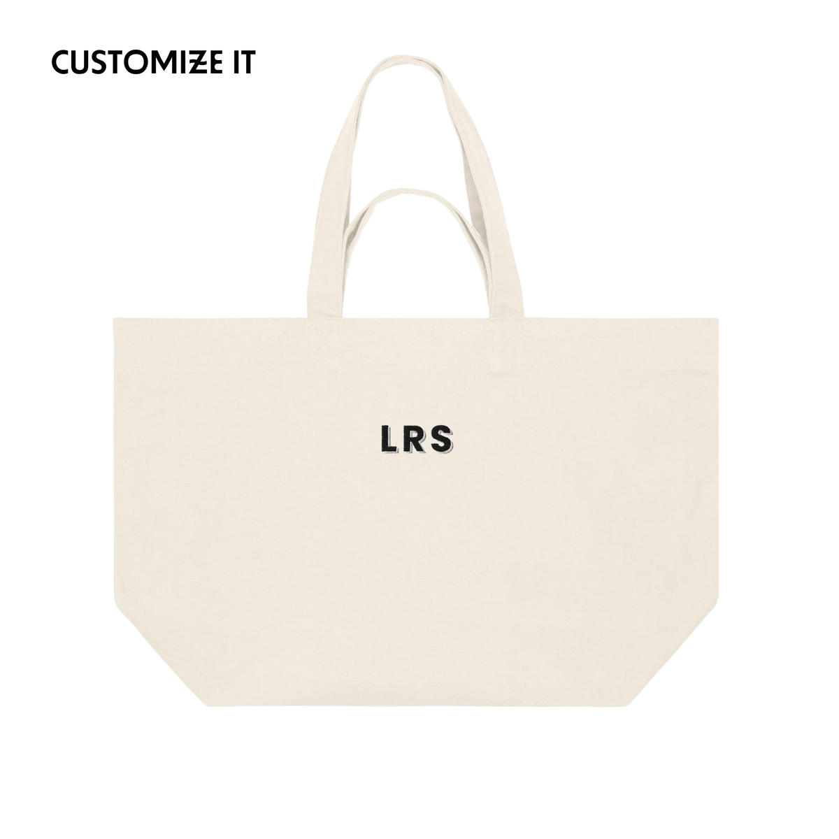 CUSTOM Black Initials Embroidered Heavyweight Shopper Bag