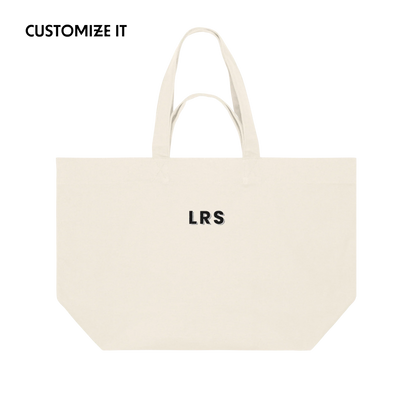CUSTOM Black Initials Embroidered Heavyweight Shopper Bag