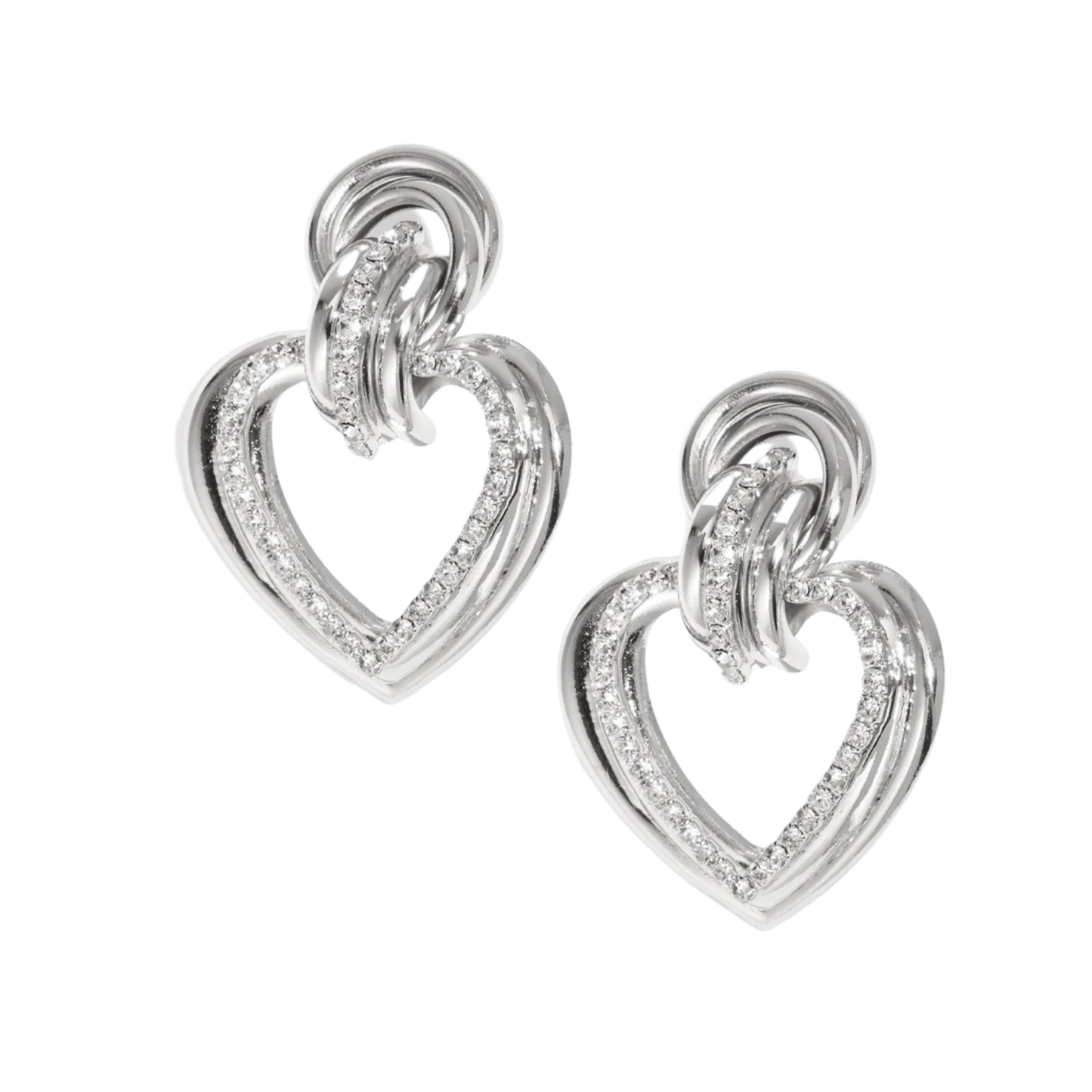 Sparkly Heart Rhinestone Festive Stud Earrings
