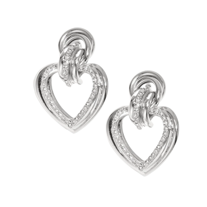Sparkly Heart Rhinestone Festive Stud Earrings