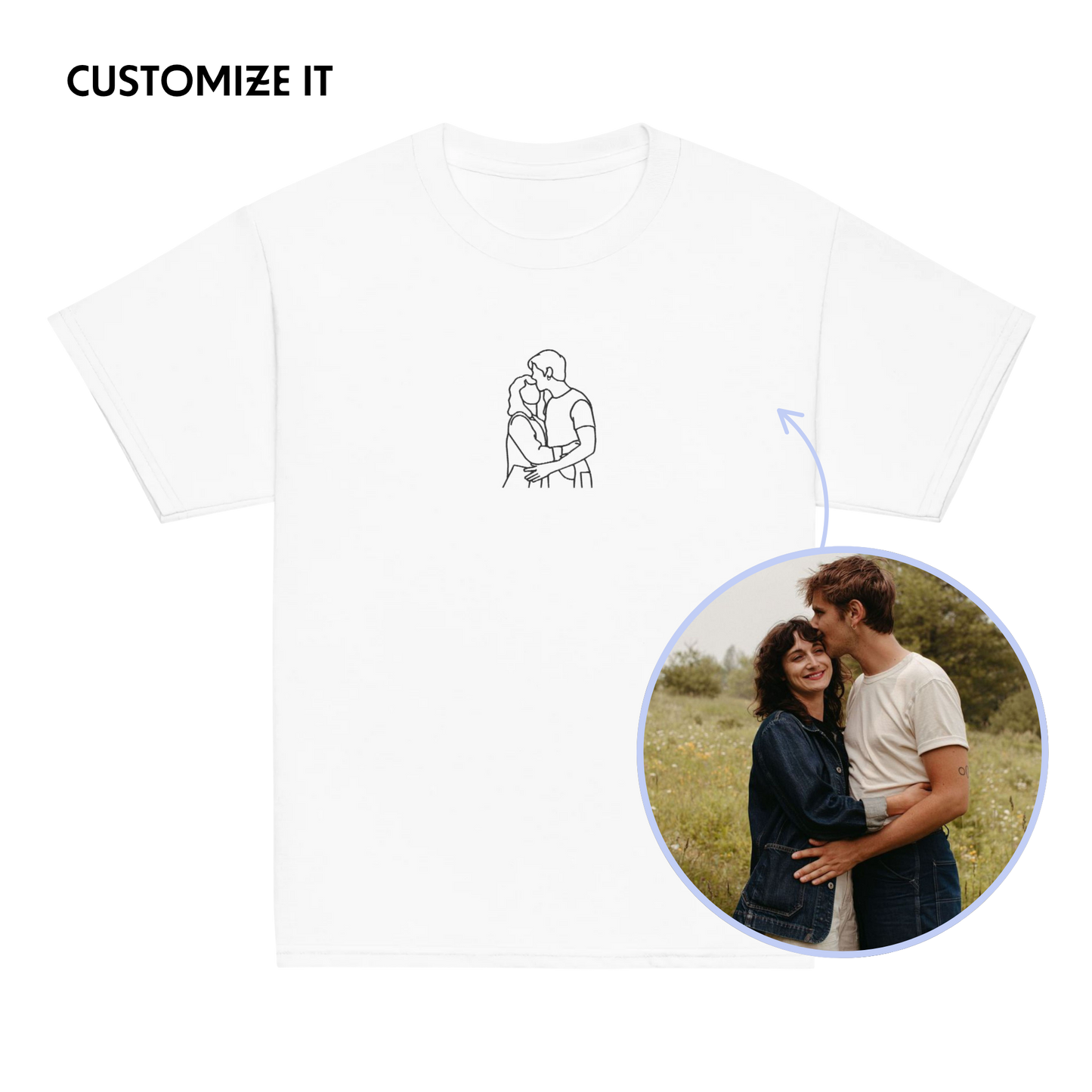 CUSTOM Embroidered Photo Portrait Baby Tee