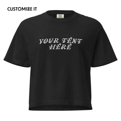CUSTOM Your Text Floral Boxy Tee