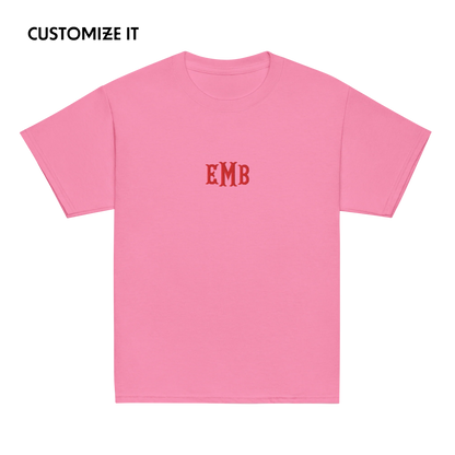 CUSTOM Fishtail Monogrammed Initials Embroidered Baby Tee