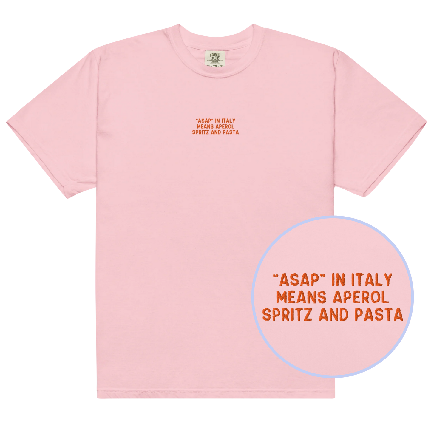ASAP Italy Aperol Spritz and Pasta Embroidered Classic T-Shirt