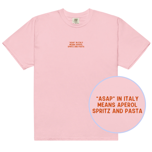 ASAP Italy Aperol Spritz and Pasta Embroidered Classic T-Shirt