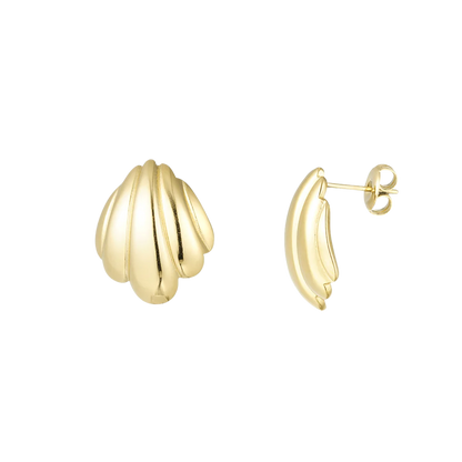 Mini Ridged Shell Stud Earrings