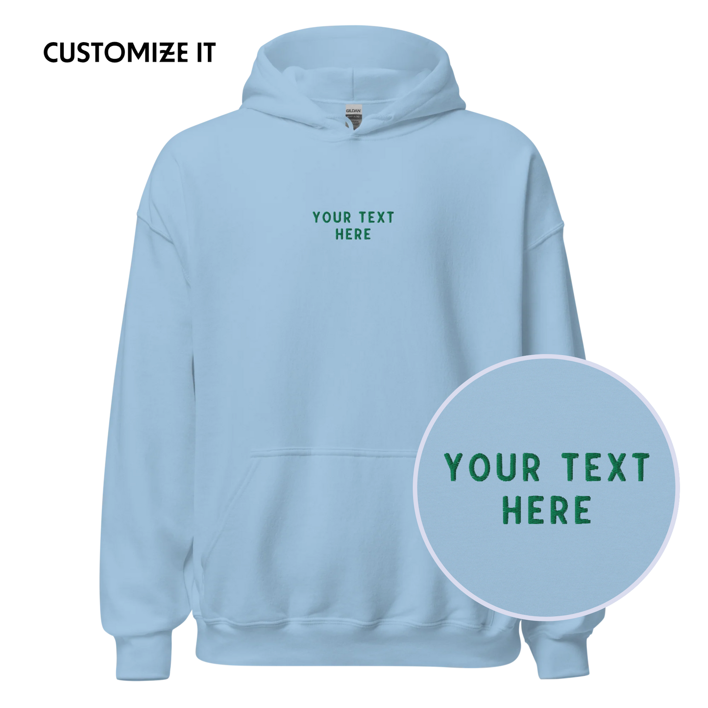 CUSTOM Your Text Embroidered Hoodie