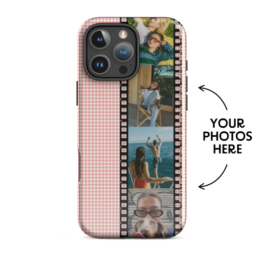 CUSTOM PHOTO Cottagecore Pink Gingham Aesthetic iPhone Case