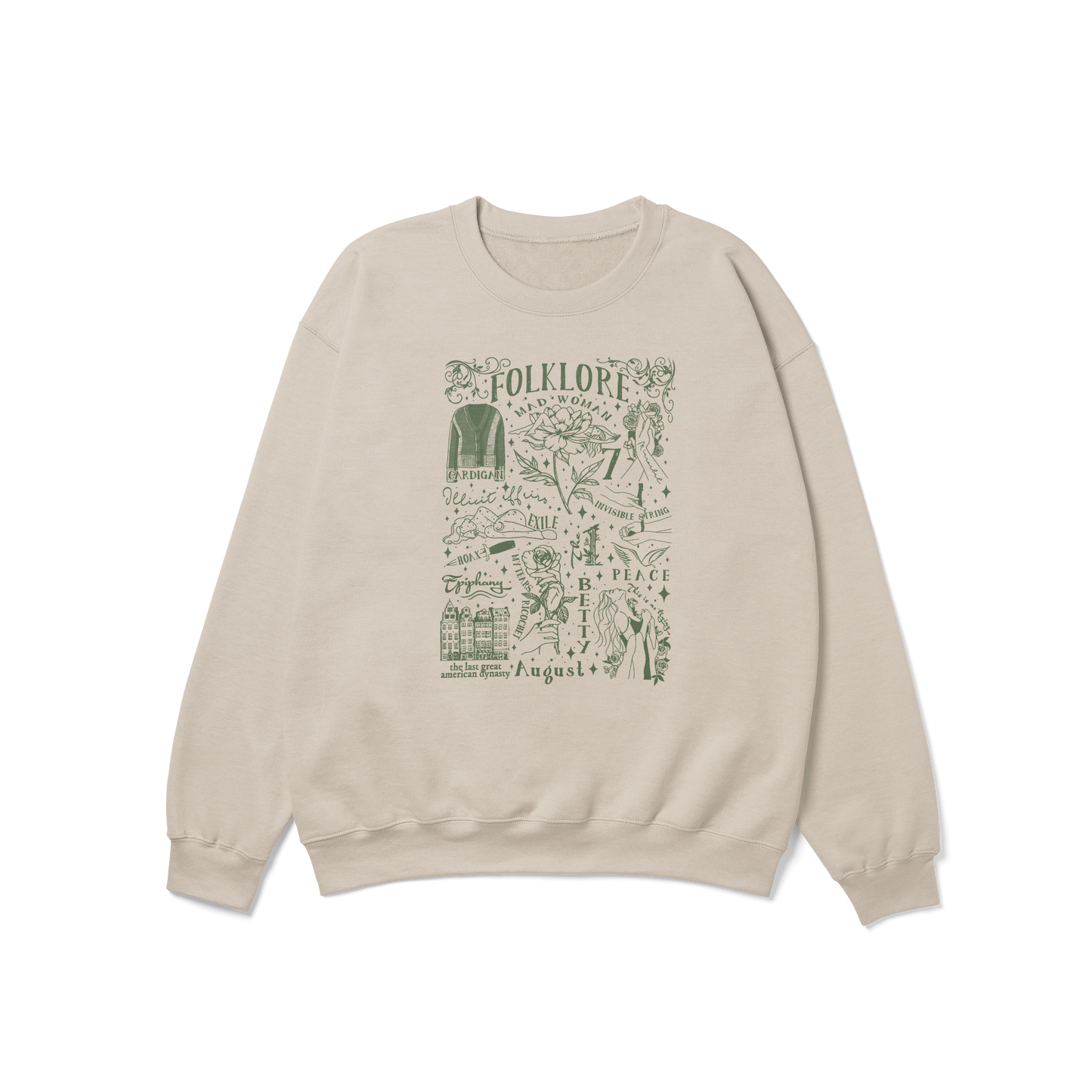 folklore Album Tracks Taylor Crewneck Sweatshirt